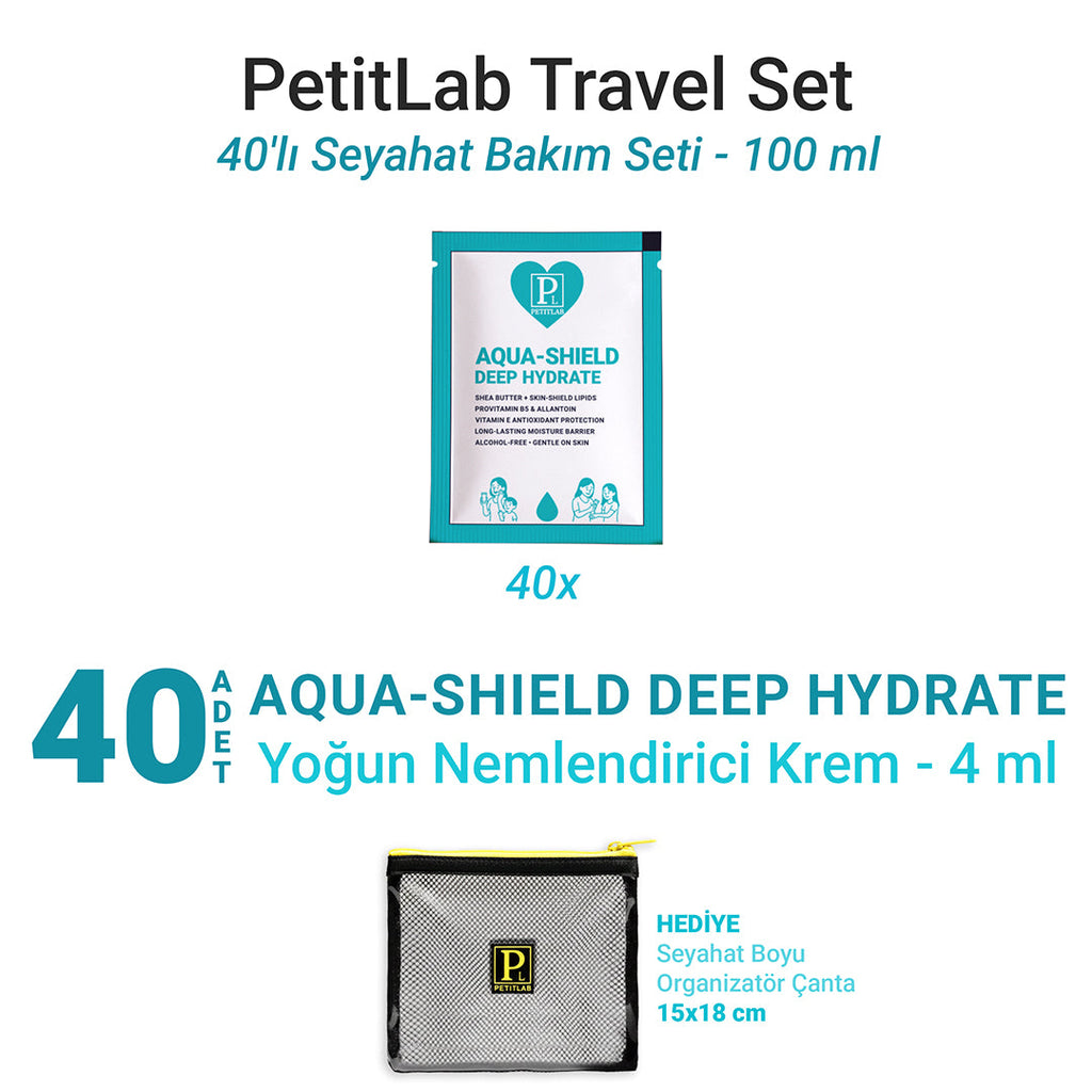 PetitLab Travel Set 40'lı Şase Nemlendirici Krem *Organizatör Çanta Hediyeli
