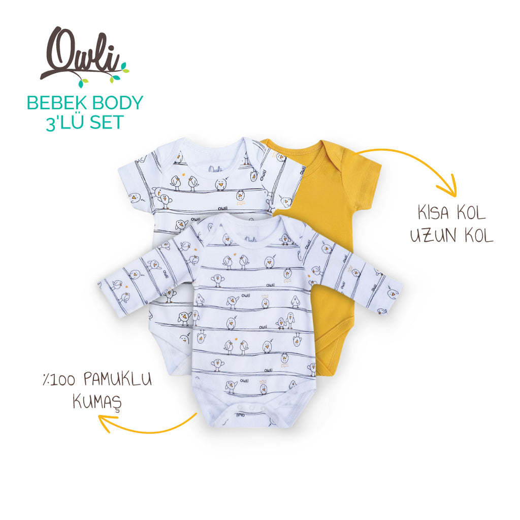 Owli Bebek Body 3'lü Set Early Birds