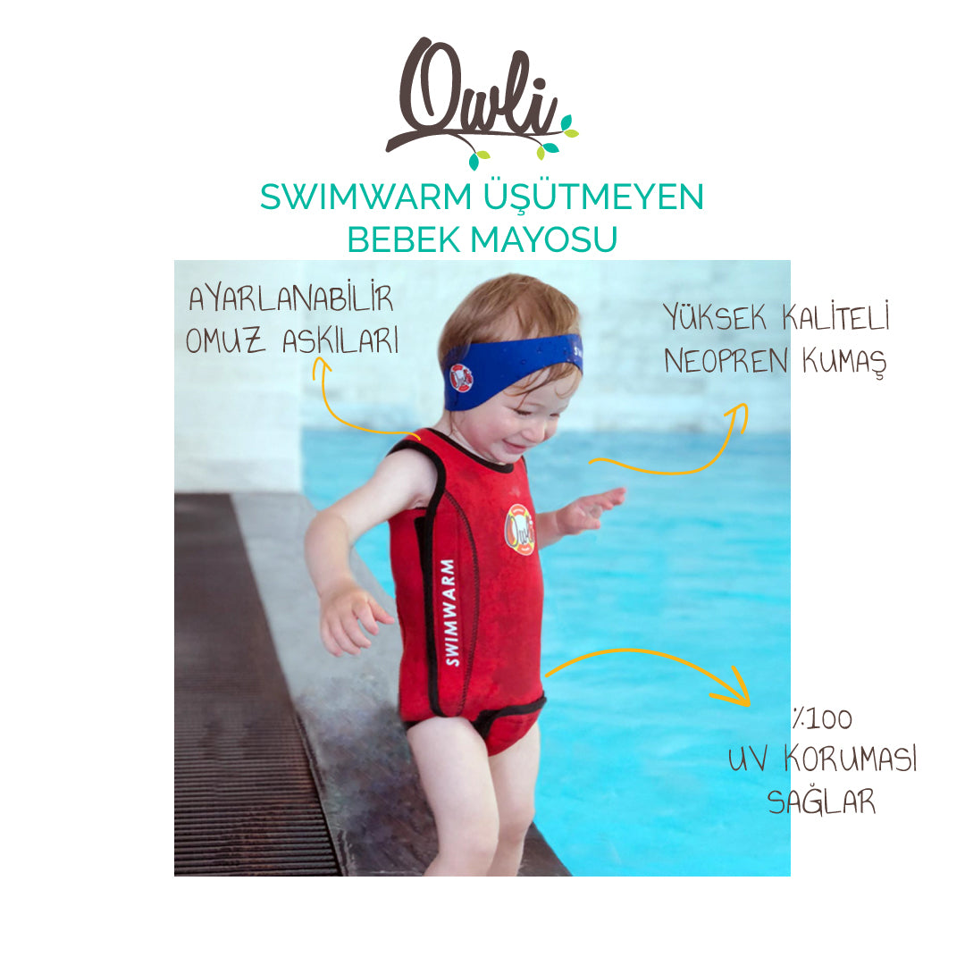 Owli SwimWarm Mayo Kırmızı-Siyah