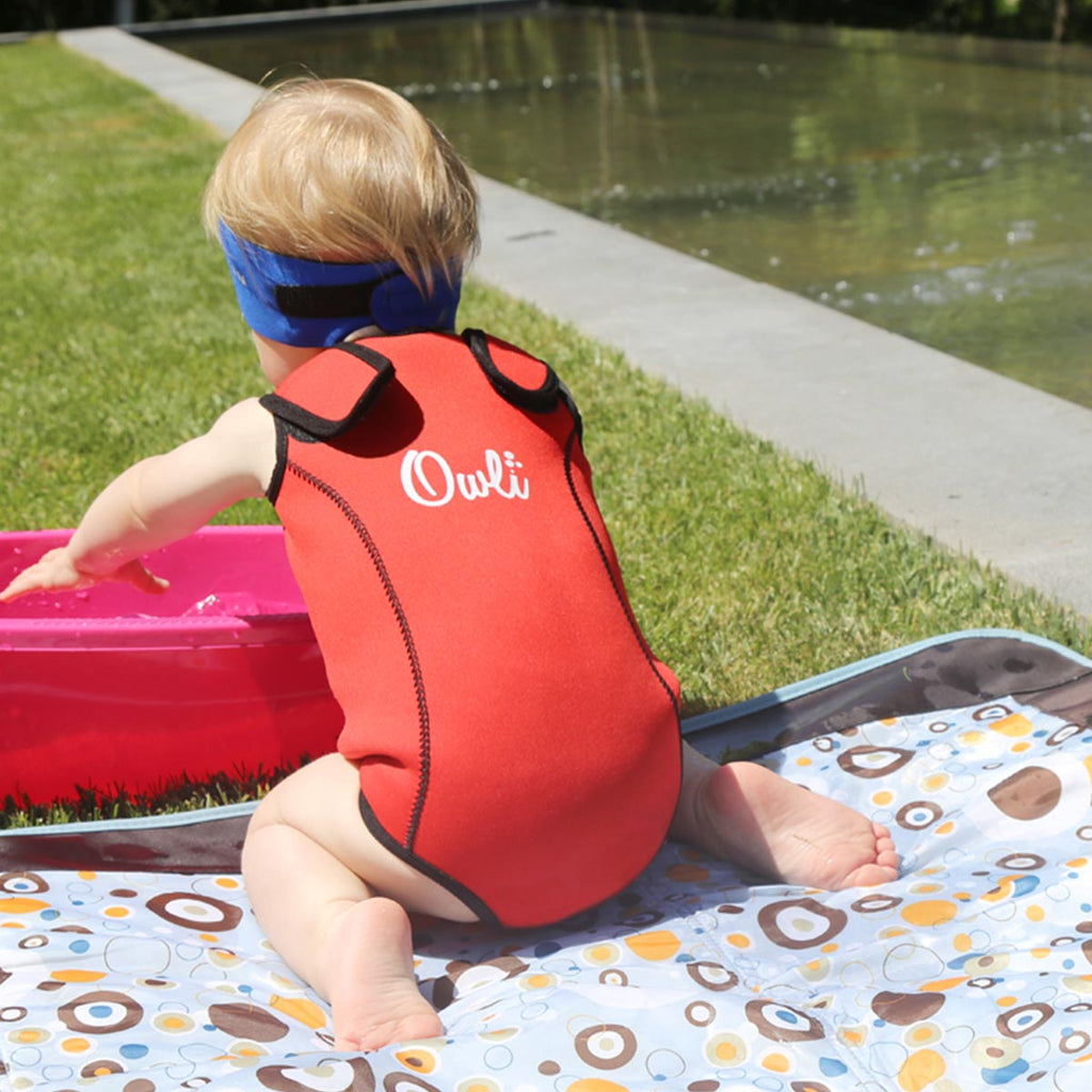 Owli SwimWarm Mayo Kırmızı-Siyah