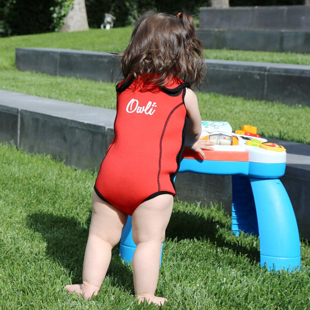 Owli SwimWarm Mayo Kırmızı-Siyah