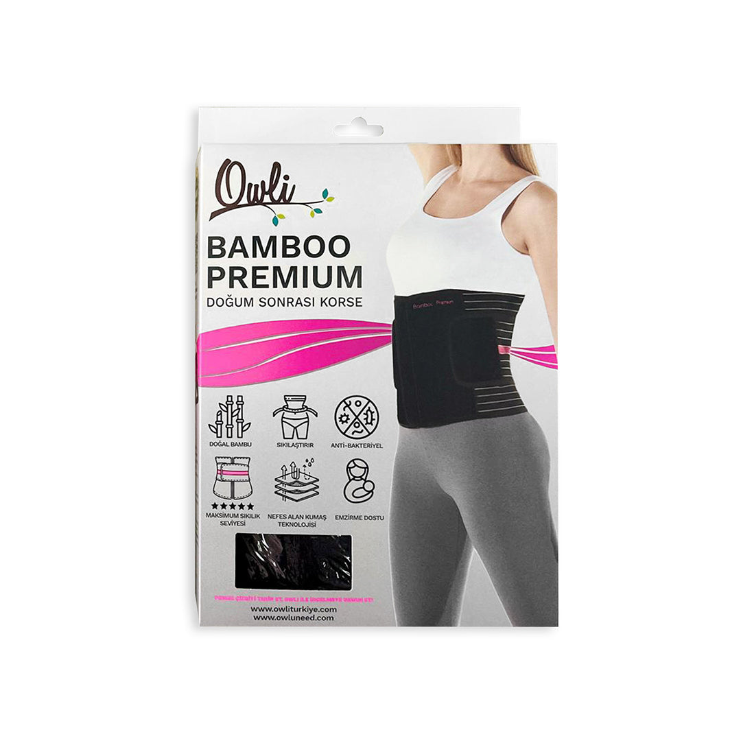 Owli Bamboo Premium Doğum Sonrası Korse Siyah