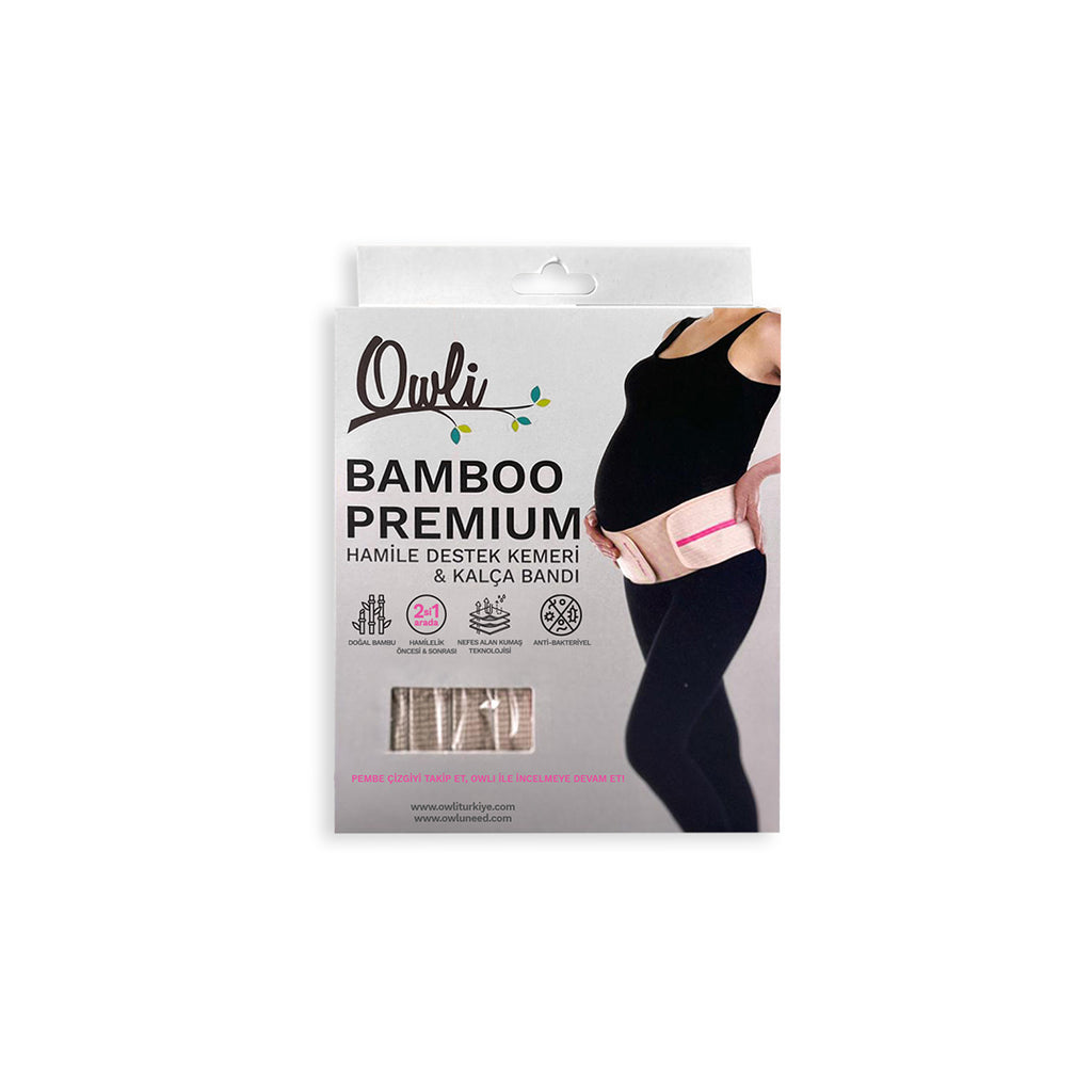 Owli Bamboo Premium Hamile Destek Kemeri 2'si 1 Arada Siyah