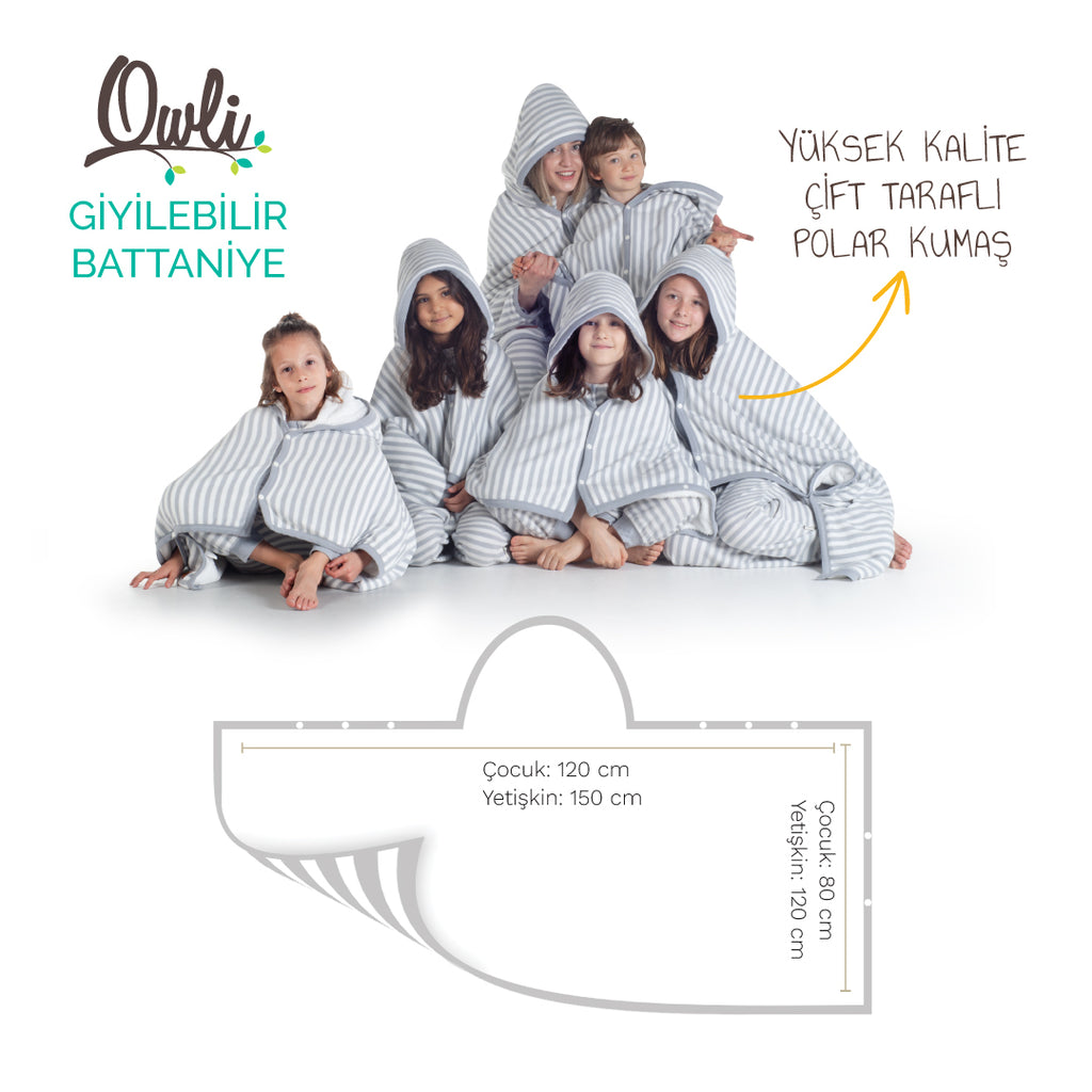 Owli Giyilebilir Battaniye Yetişkin