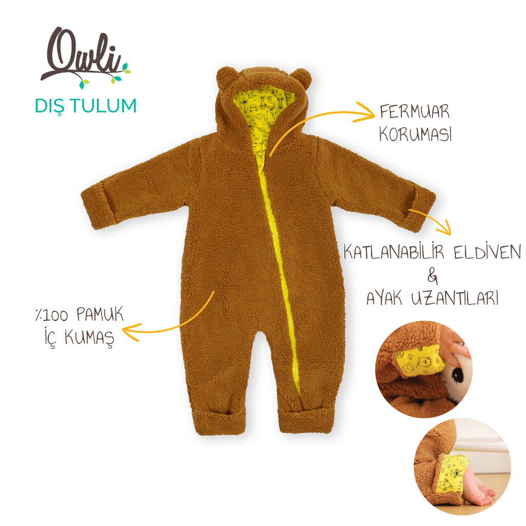 Owli Dış Tulum 6-12 Ay Kahverengi