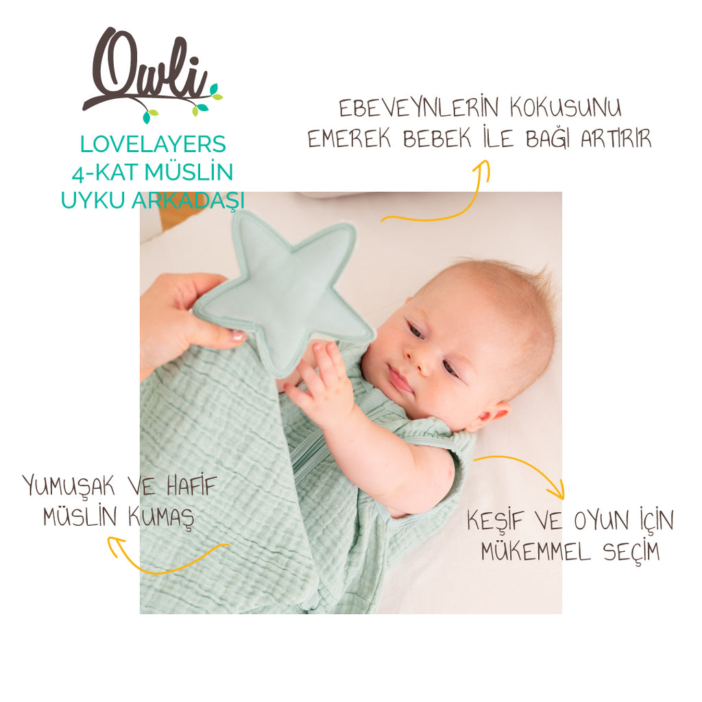 Owli LoveLayers Müslin Uyku Arkadaşı