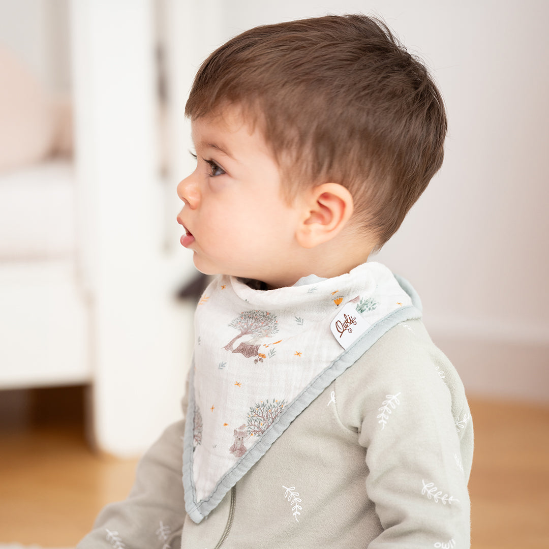 Owli 2 Kat Müslin Havlu Bandana Önlük 2'li Set