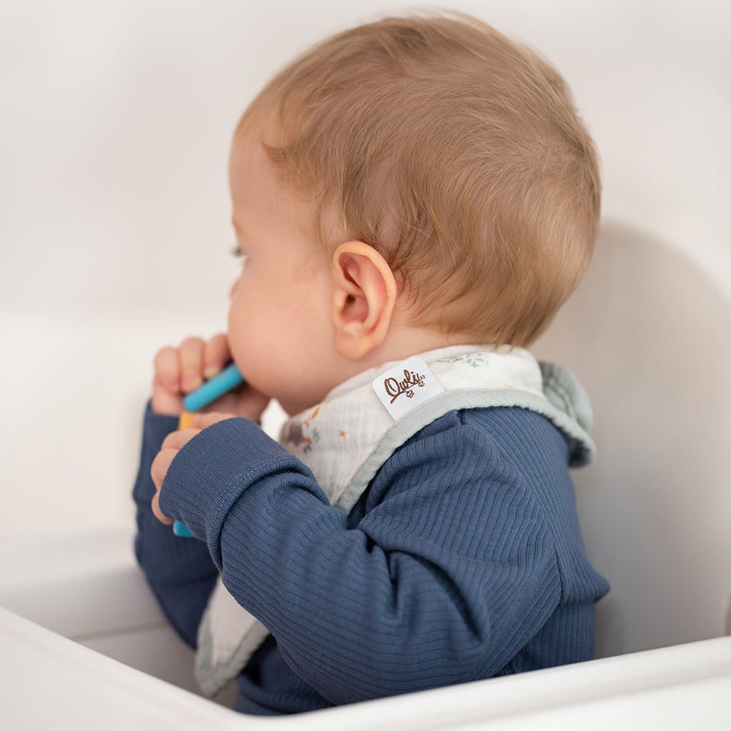 Owli 2 Kat Müslin Havlu Bandana Önlük 2'li Set