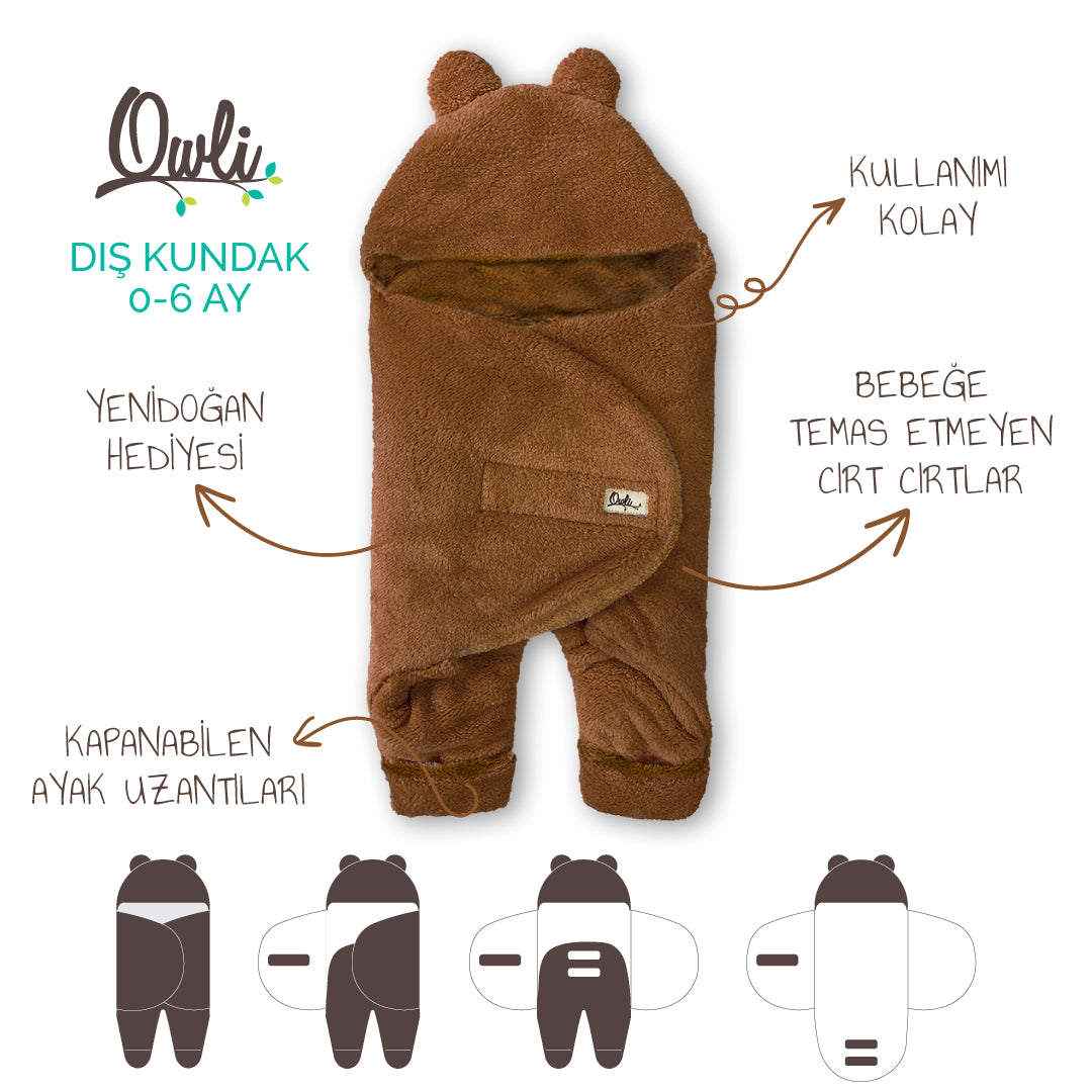 Owli Dış Kundak 0-6 Ay Almond