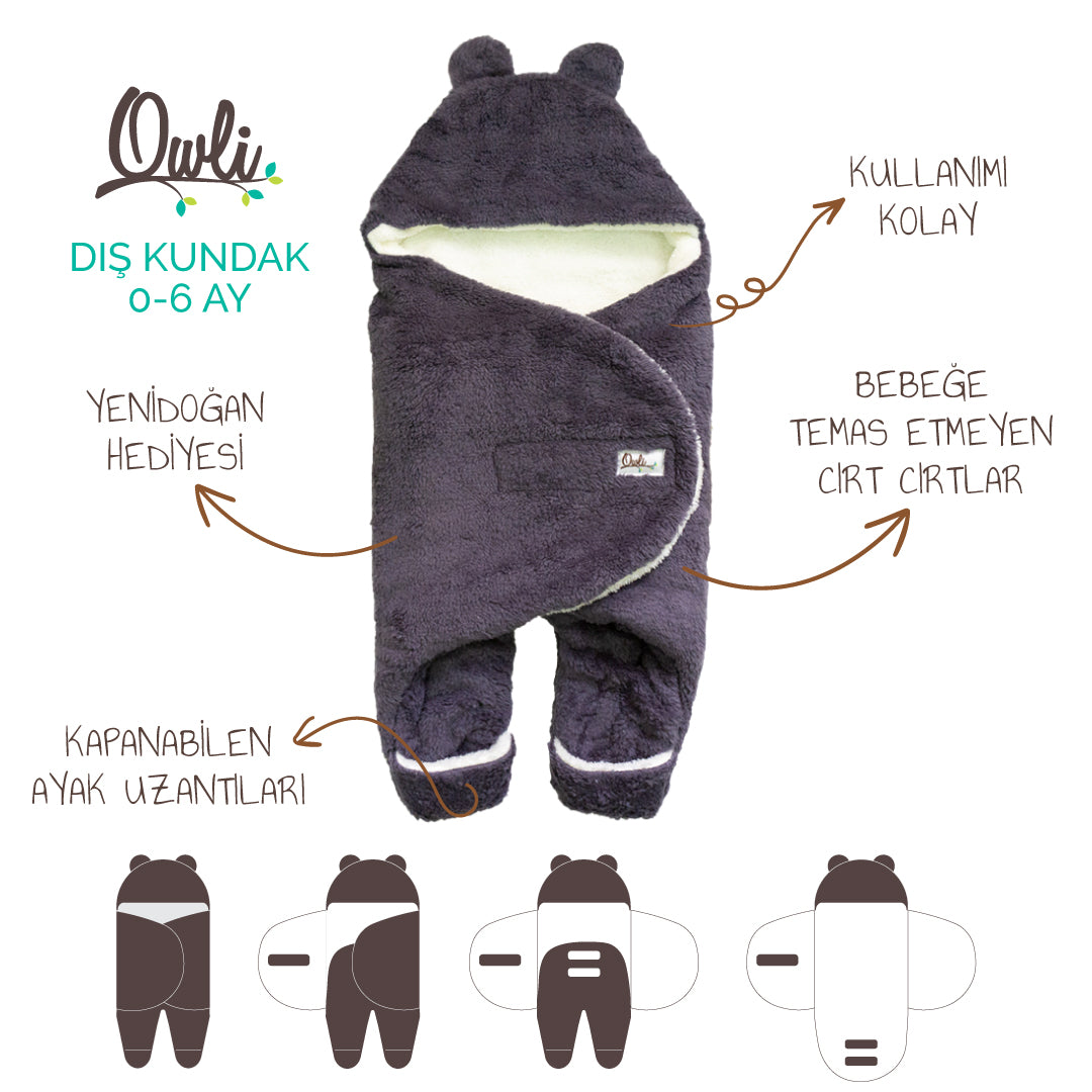 Owli Dış Kundak 0-6 Ay Mor